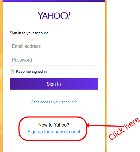 Sign Up New Yahoo Mail Account www.yahoomail.com - DAILYAIM. 